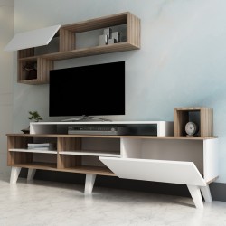 Visao pakoworld TV set in white-walnut shades 180x32x55cm