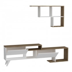 Armari pakoworld living room set in white-walnut shade 135x32x52cm