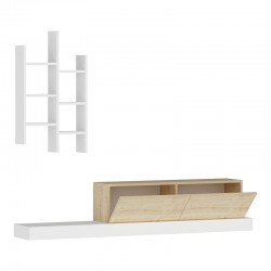 Rumba pakoworld TV cabinet in white-oak shade 180x30x31cm