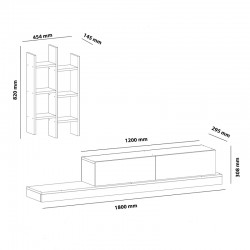 Rumba pakoworld TV cabinet in white-oak shade 180x30x31cm