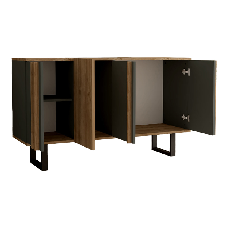 Amanda I pakoworld sideboard in anthracite-walnut shade 160x74x79cm