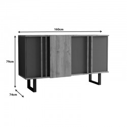 Amanda I pakoworld sideboard in anthracite-walnut shade 160x74x79cm