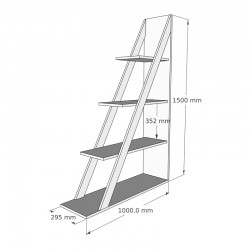 Quina pakoworld bookcase in anthracite shade 100x30x150cm