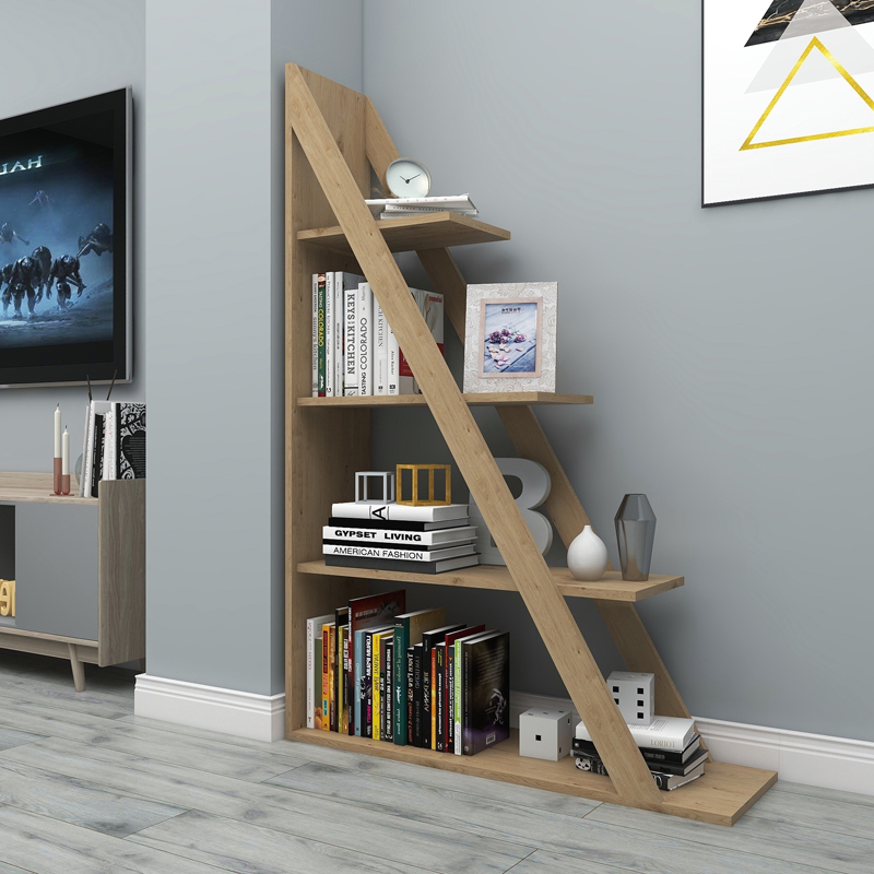 Quina pakoworld bookcase in oak shade 100x30x150cm