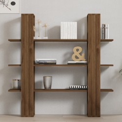 Yotek pakoworld bookcase in walnut color 120x23x120cm