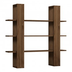 Yotek pakoworld bookcase in walnut color 120x23x120cm