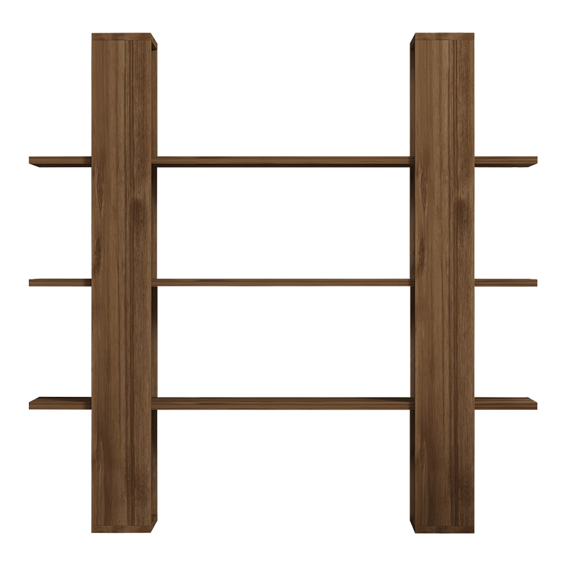 Yotek pakoworld bookcase in walnut color 120x23x120cm