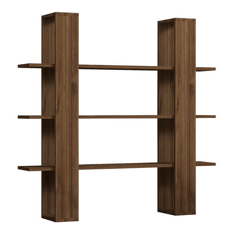 Yotek pakoworld bookcase in walnut color 120x23x120cm