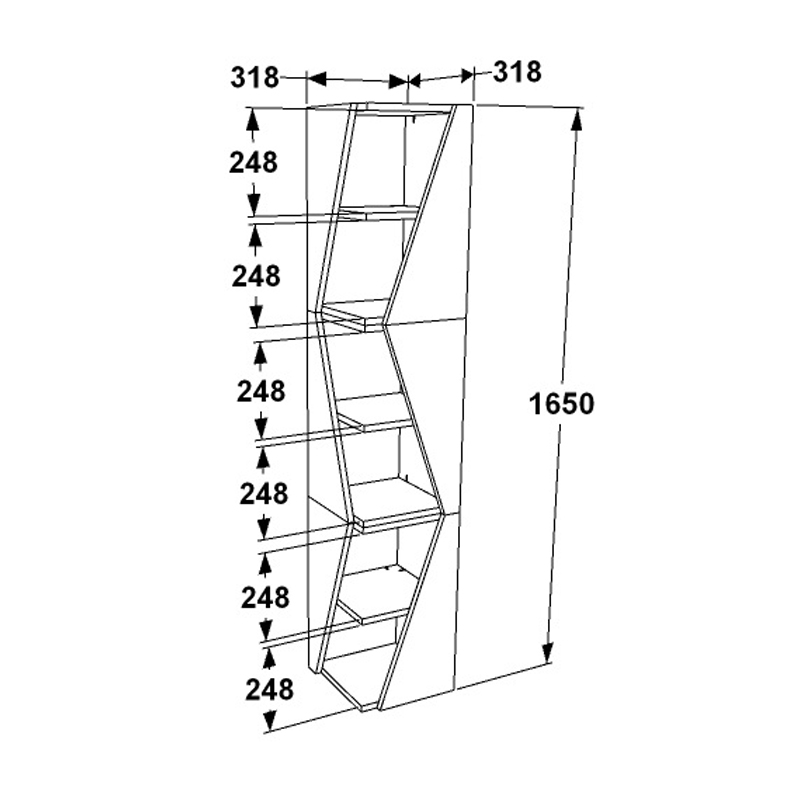 Klaro pakoworld column bookcase in anthracite shade 32x32x165cm