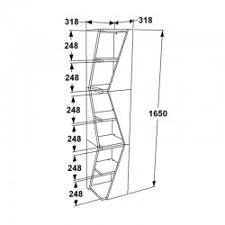 Klaro pakoworld column bookcase in white shade 32x32x165cm