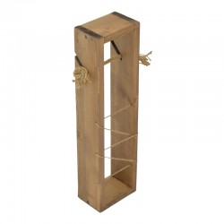 Floor-standing bathroom paper holder Culo pakoworld in walnut color 10x10x60cm