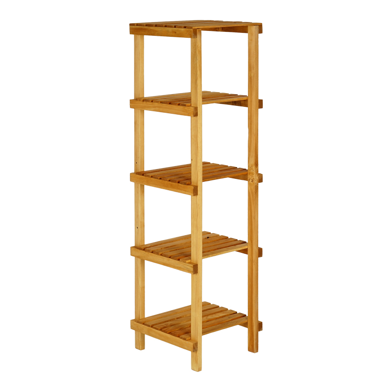 Zangia pakoworld 5-tier floor shelf in natural color 36x36x140cm