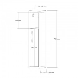 Maretto pakoworld column cabinet in white 16x14x70cm