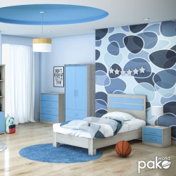 Children\'s nightstand Looney pakoworld castillo-blue 47,5x40,5x40,5