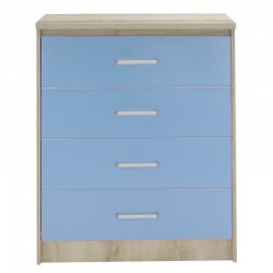 Συρταριέρα παιδική Looney pakoworld με 4 συρτάρια χρώμα castillo-μπλε 80x40x95εκ