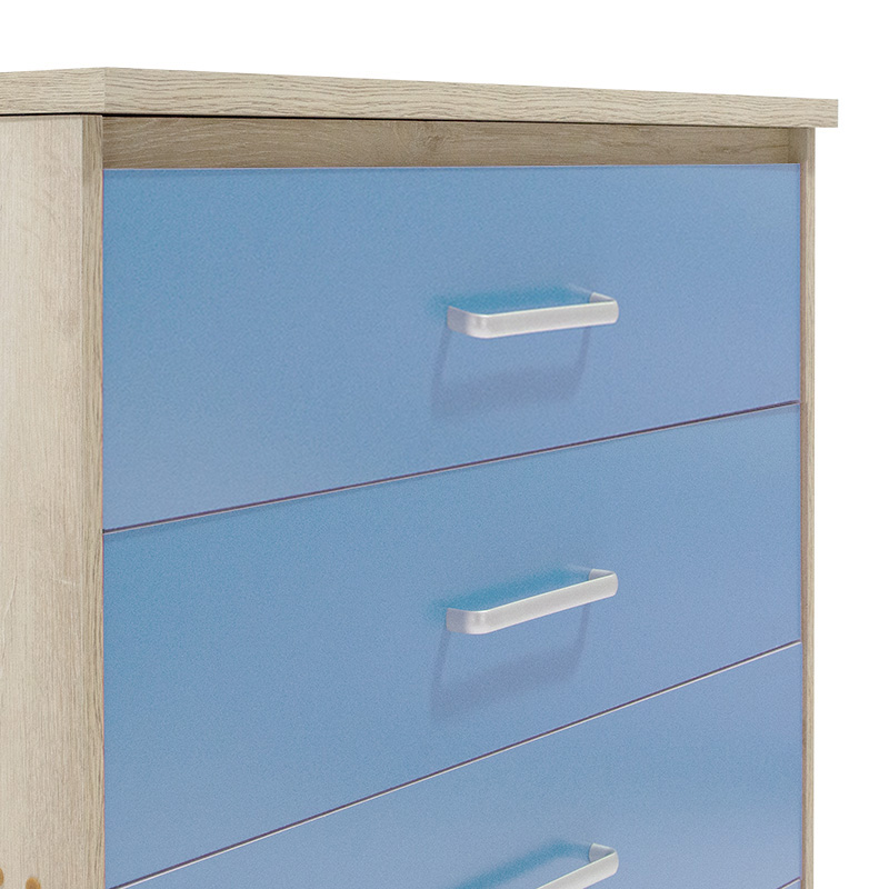 Children\'s chest of 4 drawers Drawer Looney pakoworld in castillo-blue colour 80x40x95
