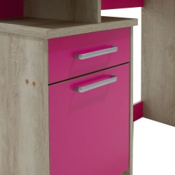 Office table Looney pakoworld with drawers  in castillo-pink colour 100x55x75cm