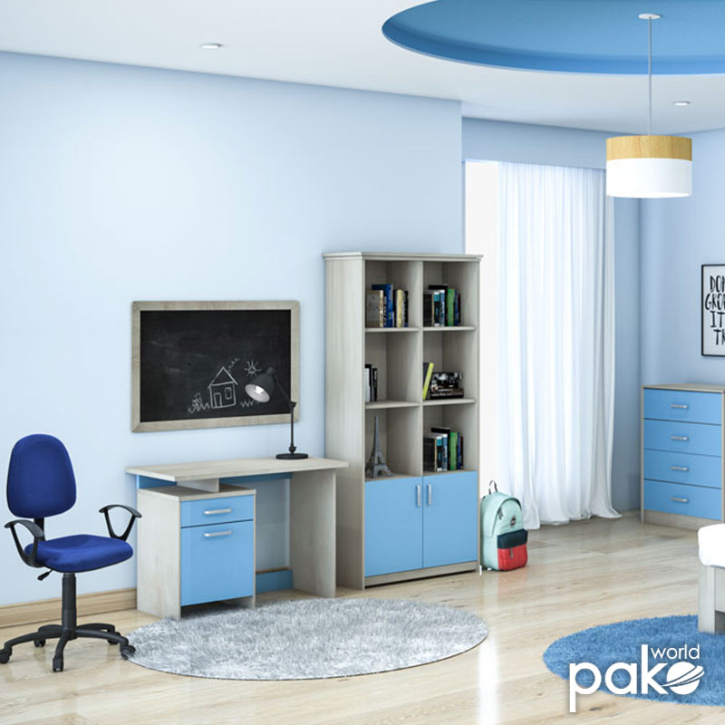 Children\'s bookcase Looney pakoworld castillo-blue 80.5x36.5x183.5