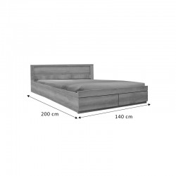 Semi-double bed Nalos pakoworld with drawer castillo-oak 140x200cm