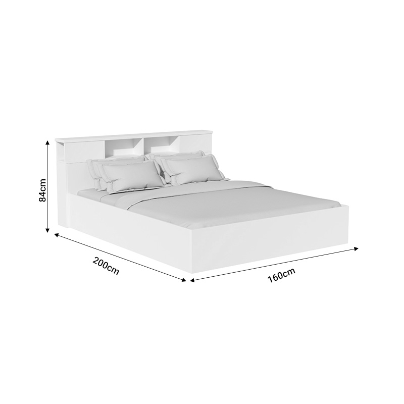 Double bed Olympus pakoworld in antique white colour 160x200 cm