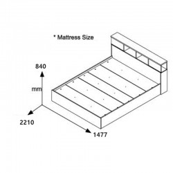 Κρεβάτι διπλό OLYMPUS pakoworld σε χρώμα wenge 140x200εκ