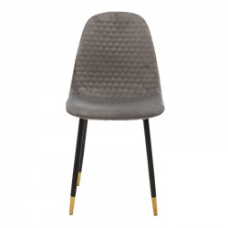 Chair Sila pakoworld velvet grey-legs black-gold