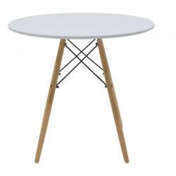 Dining table table Julita pakoworld MDF top white D80cm