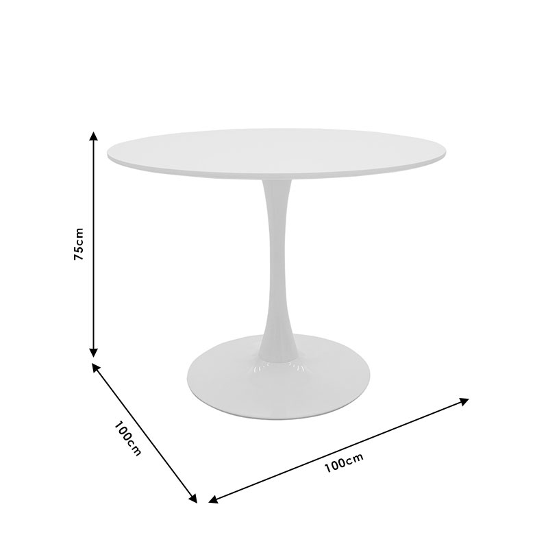 Dining table Balou pakoworld MDF white D100x75cm