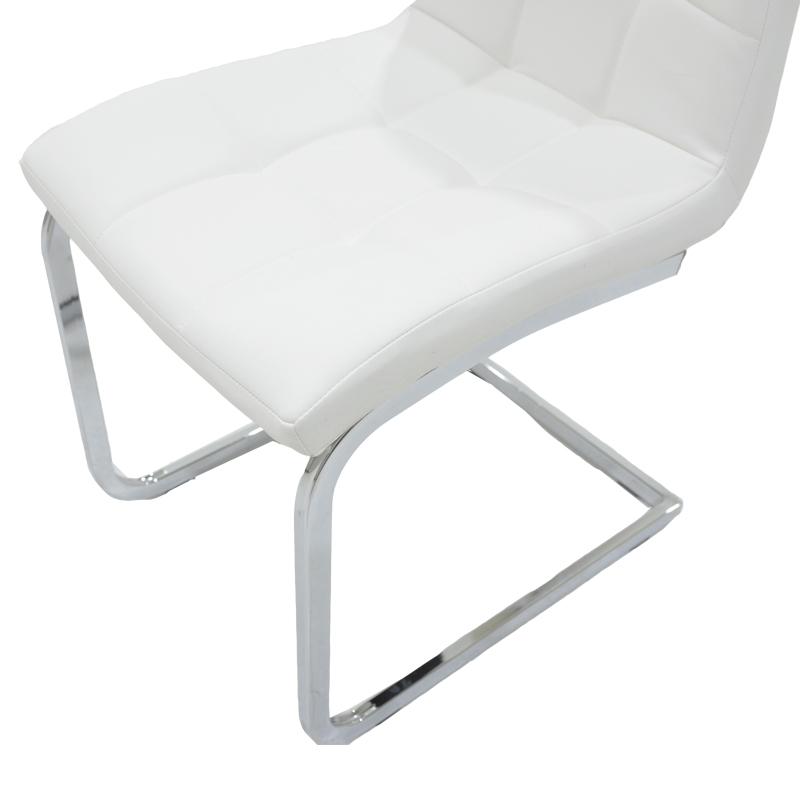 Chair Darrell pakoworld pu white-metal chrome 42x49x106cm
