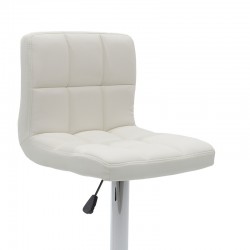 Bar stool Remina pakoworld folding white pu-chrome metal 45x53x112cm