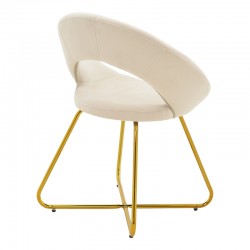 Chair Valentina pakoworld beige velvet-golden leg 65x60x82εκ