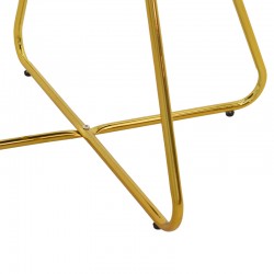 Καρέκλα Valentina pakoworld λευκό μπουκλέ-χρυσό πόδι 65x60x82εκ