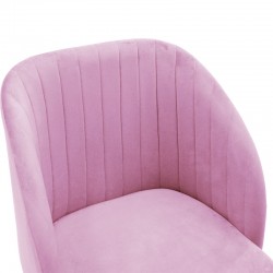 Armchair Oasis pakoworld velvet pink-black metal legs 54x52x84cm