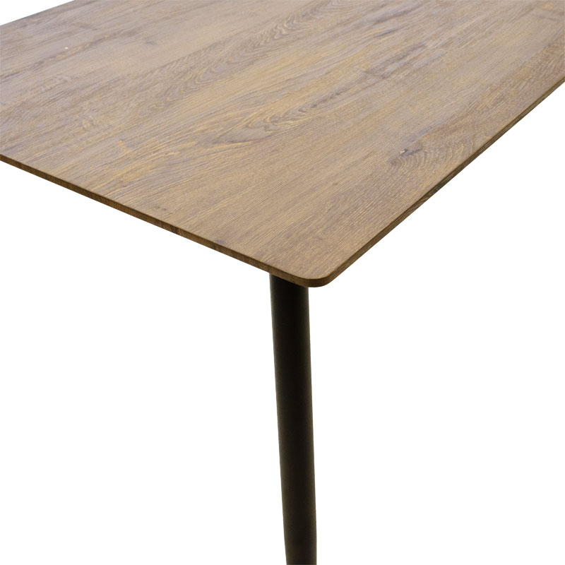 Dining table Cuba-Caron A set of 5 pakoworld MDF and pp in black-natural shade 120x70x76cm