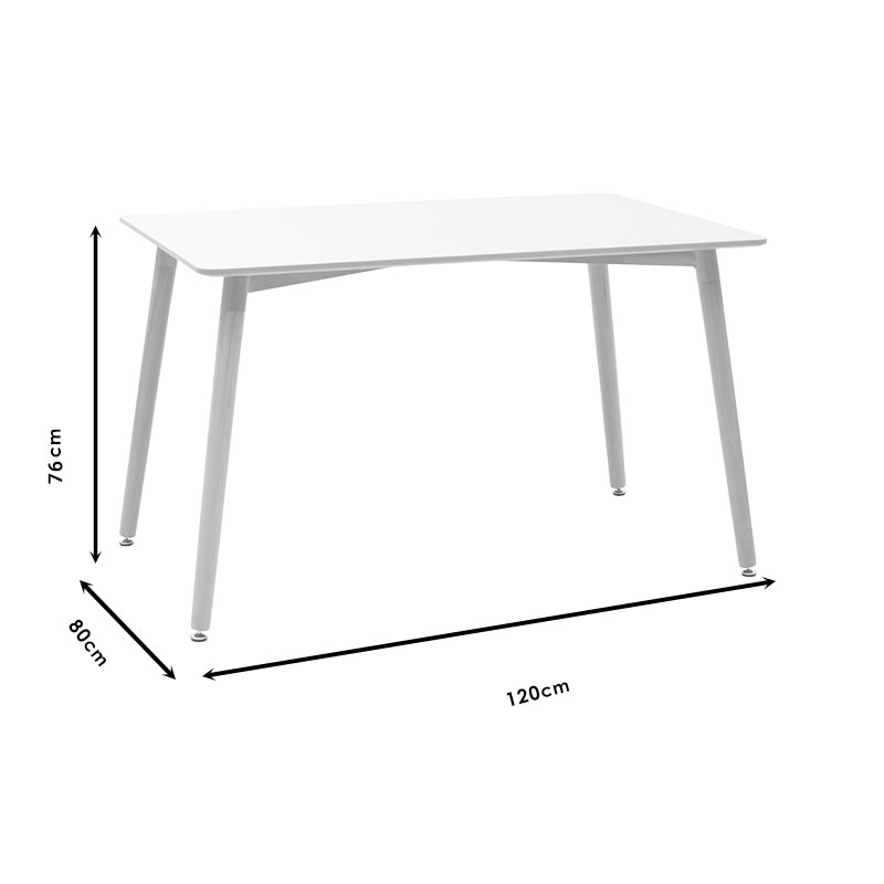 Dining table Cuba-Caron A set of 5 pakoworld MDF and pp in black-natural shade 120x70x76cm