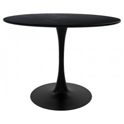 Dining table Balou I-Caron A set of 5 pakoworld MDF and pp in black-natural shade Φ120x75cm