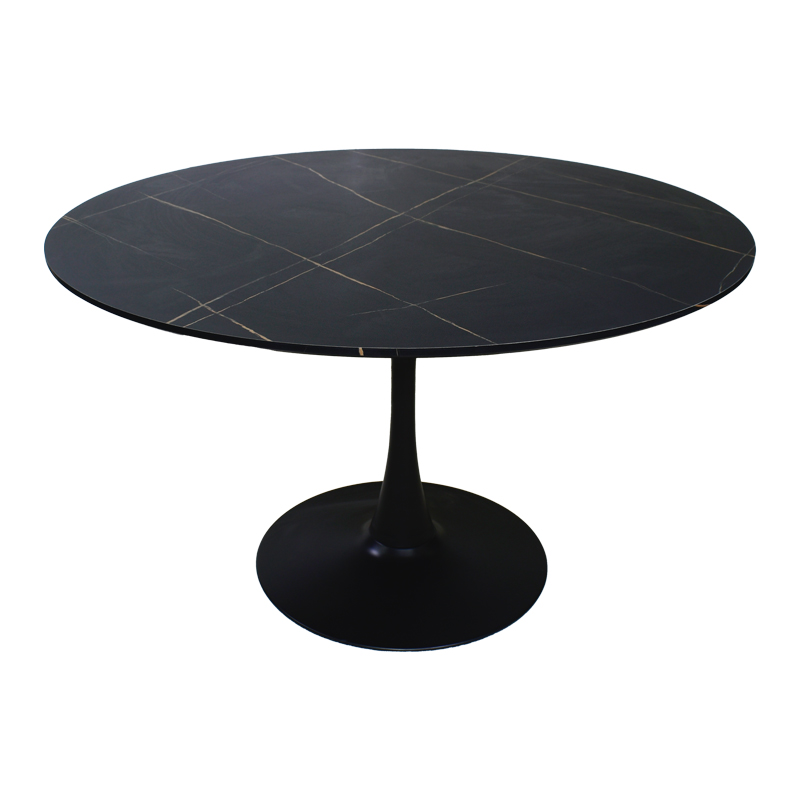 Dining table Balou I-Caron A set of 5 pakoworld MDF and pp in black-natural shade Φ120x75cm