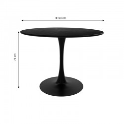 Dining table Balou I-Caron A set of 5 pakoworld MDF and pp in black-natural shade Φ120x75cm