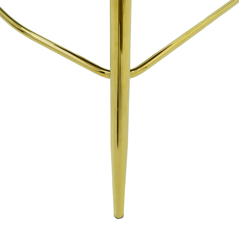 Bar stool Nataly pakoworld velvet grey-metal golden