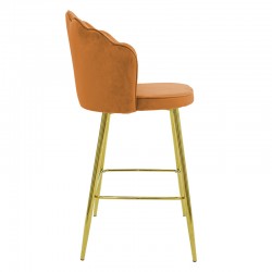 Bar stool Nataly pakoworld velvet tile-metal golden
