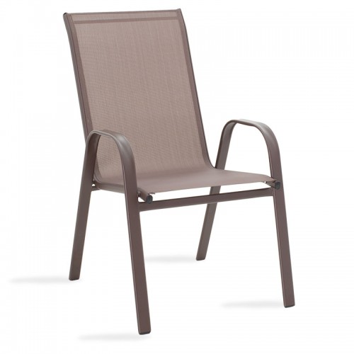 Chair Calan pakoworld metal dark brown-textilene brown