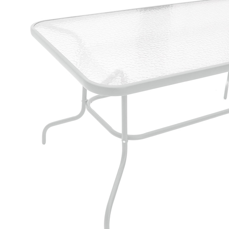 Valor pakoworld table metal white-glass 140x80x70cm