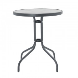 Watson pakoworld table metal grey-glass D60x70cm