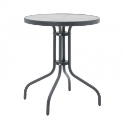 Watson pakoworld table metal grey-glass D60x70cm