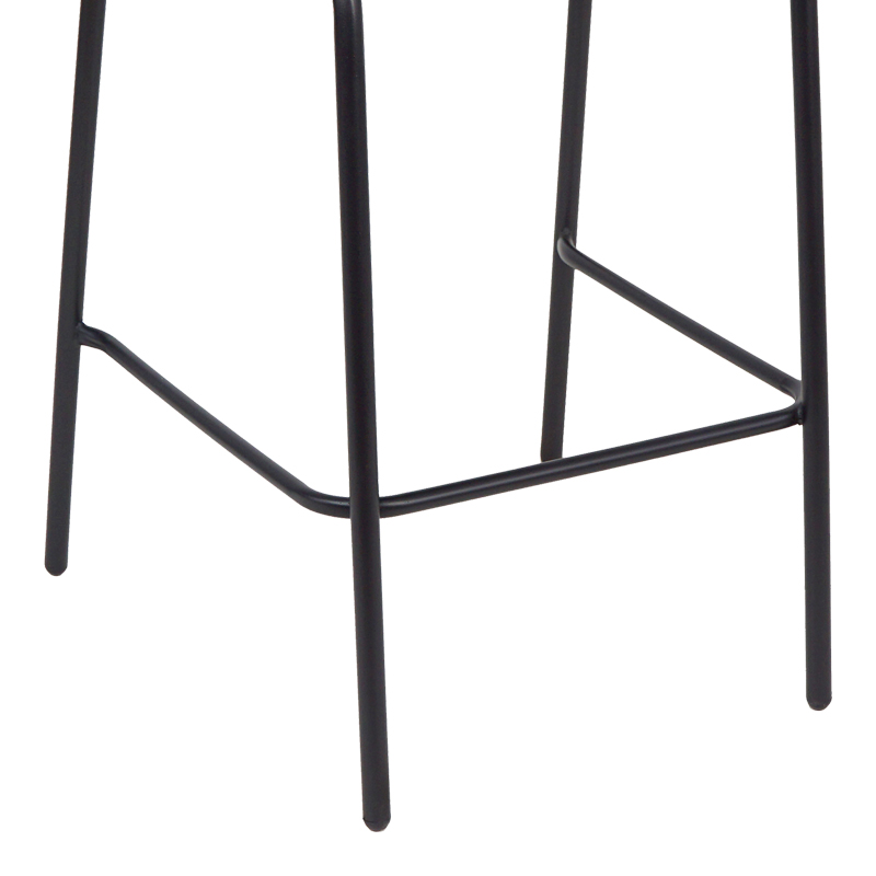 Bar stool Sussie pakoworld black metal with aluminum slats 58x58x111cm