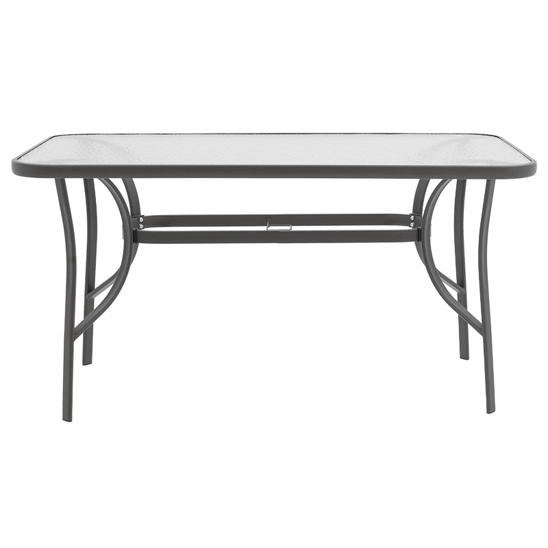 Τραπέζι Ensure pakoworld ανθρακί μέταλλο-tempered γυαλί 140x80x70εκ