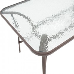 Τραπέζι Ensure pakoworld μέταλλο καφέ-γυαλί tempered 120x70x70εκ