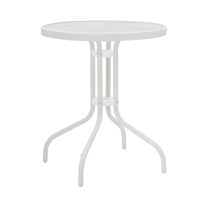 Tade-Watson pakoworld dining table set of 3 white metal D60x70cm
