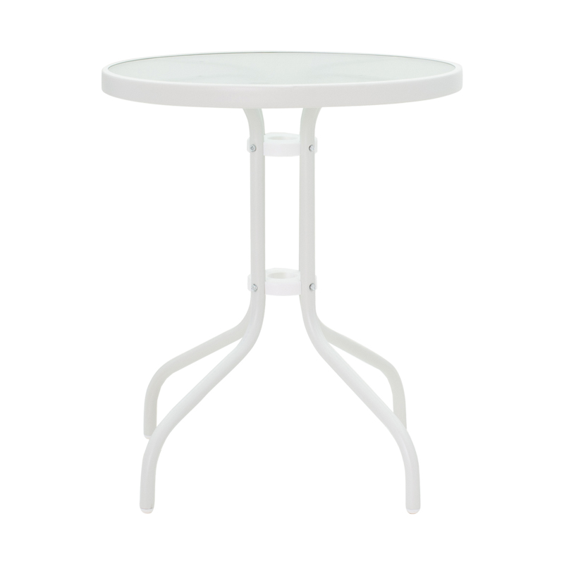 Tade-Watson pakoworld dining table set of 3 white metal D60x70cm