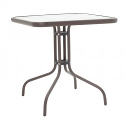 Obbi-Watson pakoworld dining table set of 5 brown metal-pe rattan 80x80x70cm